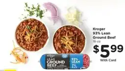 Kroger Kroger 93% Lean Ground Beef offer