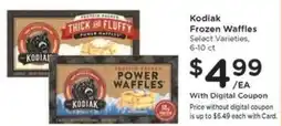Kroger Kodiak Frozen Waffles offer