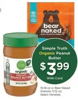 Kroger Simple Truth Organic Peanut Butter offer