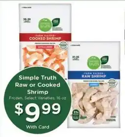 Kroger Simple Truth Raw or Cooked Shrimp offer