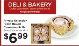 Kroger Private Selection Fresh Baked Cinnamon Rolls offer