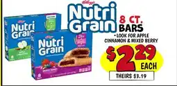 Ollie's KELLOGG'S NUTRI GRAIN 8 CT. BARS offer