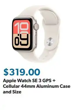 Sam's Club Apple Watch SE 3 GPS + Cellular 44mm Aluminum Case and Size offer