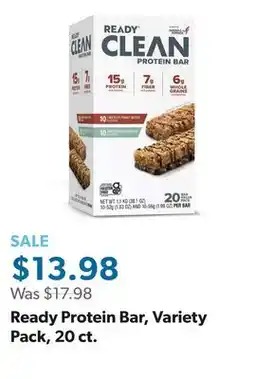 Sam's Club Ready Protein Bar, Variety Pack, 20 ct offer