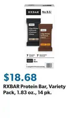 Sam's Club RXBAR Protein Bar, Variety Pack, 1.83 oz., 14 pk offer