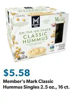 Sam's Club Member's Mark Classic Hummus Singles 2.5 oz., 16 ct offer