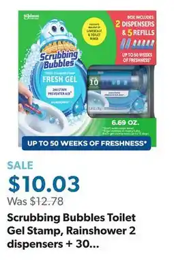 Sam's Club Scrubbing Bubbles Toilet Gel Stamp, Rainshower 2 dispensers + 30 gel stamps offer