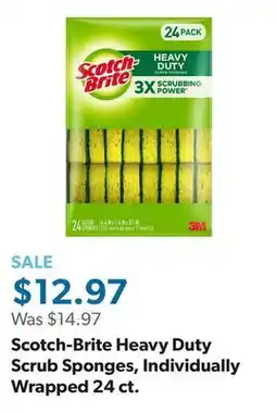 Sam's Club Scotch-Brite Heavy Duty Scrub Sponges, Individually Wrapped 24 ct offer