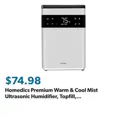 Sam's Club Homedics Premium Warm & Cool Mist Ultrasonic Humidifier, Topfill, 58 Hour Runtime offer