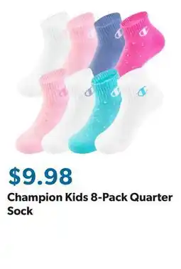 Sam's Club Champion Kids 8-Pack Quarter Sock offer