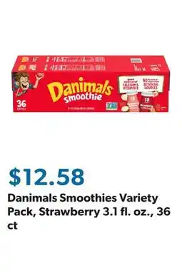 Sam's Club Danimals Smoothies Variety Pack, Strawberry 3.1 fl. oz., 36 ct offer