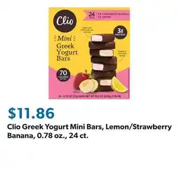 Sam's Club Clio Greek Yogurt Mini Bars, Lemon/Strawberry Banana, 0.78 oz., 24 ct offer