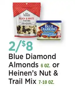 Heinen's Blue Diamond Almonds 6 OZ. or Heinen's Nut & Trail Mix 7-10 OZ offer
