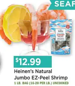 Heinen's Heinen's Natural Jumbo EZ-Peel Shrimp offer