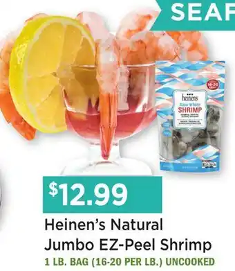 Heinen's Heinen's Natural Jumbo EZ-Peel Shrimp offer