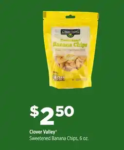 Dollar General Clover Valley Sweetened Banana Chips offer