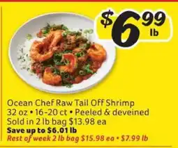 Winn Dixie Ocean Chef Raw Tail Off Shrimp offer