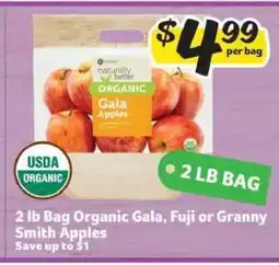 Winn Dixie 2 lb Bag Organic Gala, Fuji or Granny Smith Apples offer
