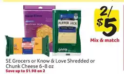 Winn Dixie SE Grocers or Know & Love Shredded or Chunk Cheese offer