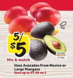 Winn Dixie Hass Avocados from Mexico or Large Mangoes offer