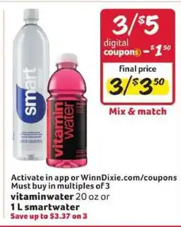 Winn Dixie Vitaminwater or Smartwater offer