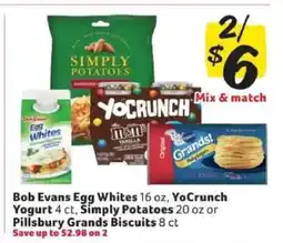Winn Dixie Bob Evans Egg Whites, YoCrunch Yogurt, Simply Potatoes, Pillsbury Grands Biscuits offer