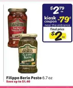 Winn Dixie Filippo Berio Pesto offer