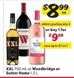 Winn Dixie XXL, Woodbridge, or Sutter Home offer