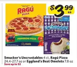 Winn Dixie Smucker's Uncrustables, Ragú Pizza or Eggland's Best Omelets offer