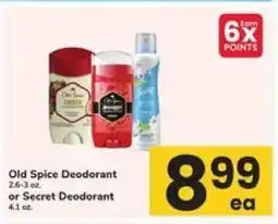 Safeway Old Spice Deodorant or Secret Deodorant offer