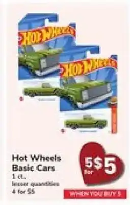 Safeway Hot Wheels Basic Cars offer