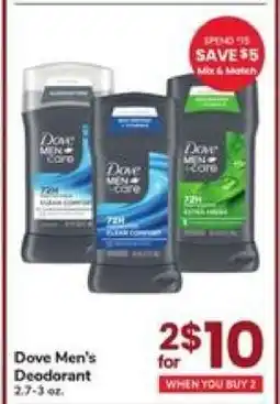 Safeway Dove Men's Deodorant offer