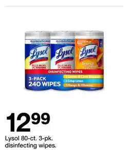 Target Lysol 80-ct. 3-pk. disinfecting wipes offer