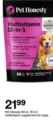 Target Pet Honesty 60-ct. 10-in-1 multivitamin supplement for dogs offer