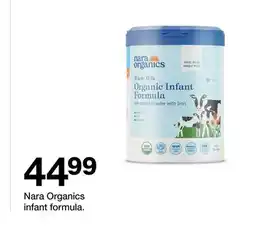 Target Nara Organics infant formula offer