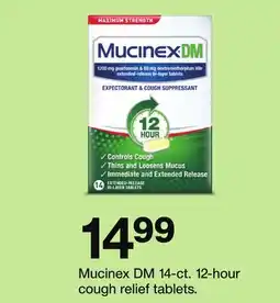 Target Mucinex 14-ct. 12-hour cough relief tablets offer