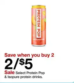 Target Select Protein Pop & Isopure protein drinks offer