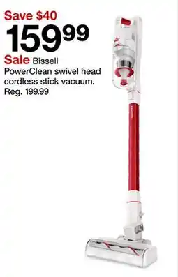 Target Bissell PowerClean swivel head cordless stick vacuum offer