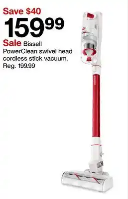 Target Bissell PowerClean swivel head cordless stick vacuum offer