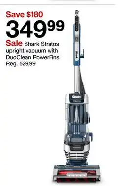 Target Shark Stratos upright vacuum with DuoClean PowerFins offer