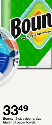 Target Bounty 12-ct. select-a-size triple-roll paper towels offer