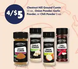 Family Dollar Chestnut Hill Ground Cumin 1.5 oz., Onion Powder, Garlic Powder, or Chili Powder 2 oz offer
