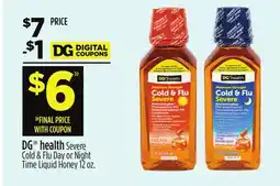 Dollar General DG health Severe Cold & Flu Day or Night Time Liquid Honey offer