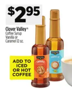 Dollar General Clover Valley Coffee Syrup Vanilla or Caramel offer