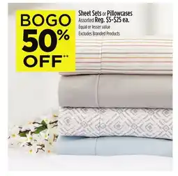 Dollar General Sheet Sets or Pillowcases offer