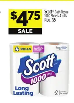 Dollar General Scott Bath Tissue 1000 Sheets offer