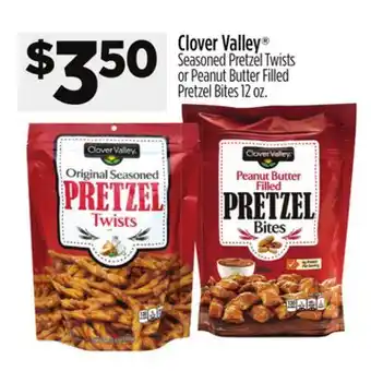 Dollar General Clover Valley Seasoned Pretzel Twists or Peanut Butter Filled Pretzel Bites offer