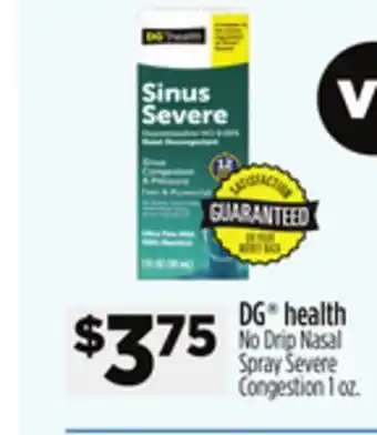 Dollar General DG health No Drip Nasal Spray Severe Congestion offer