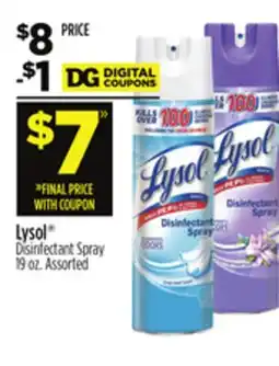 Dollar General Lysol Disinfectant Spray offer