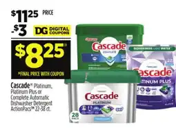 Dollar General Cascade Platinum, Platinum Plus or Complete offer